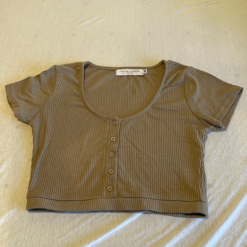 Nectar Clothing Brown Crop Top